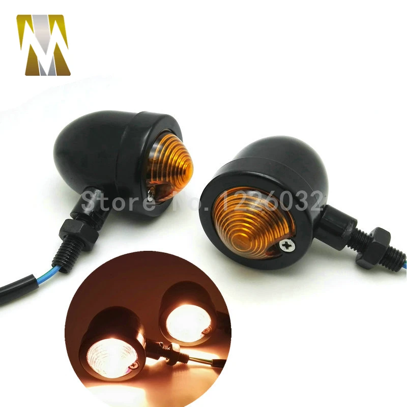 1 Pair Motorbike Retro Classic Turning Signals Motorcycle Round Turn font b Lamps b font indicators