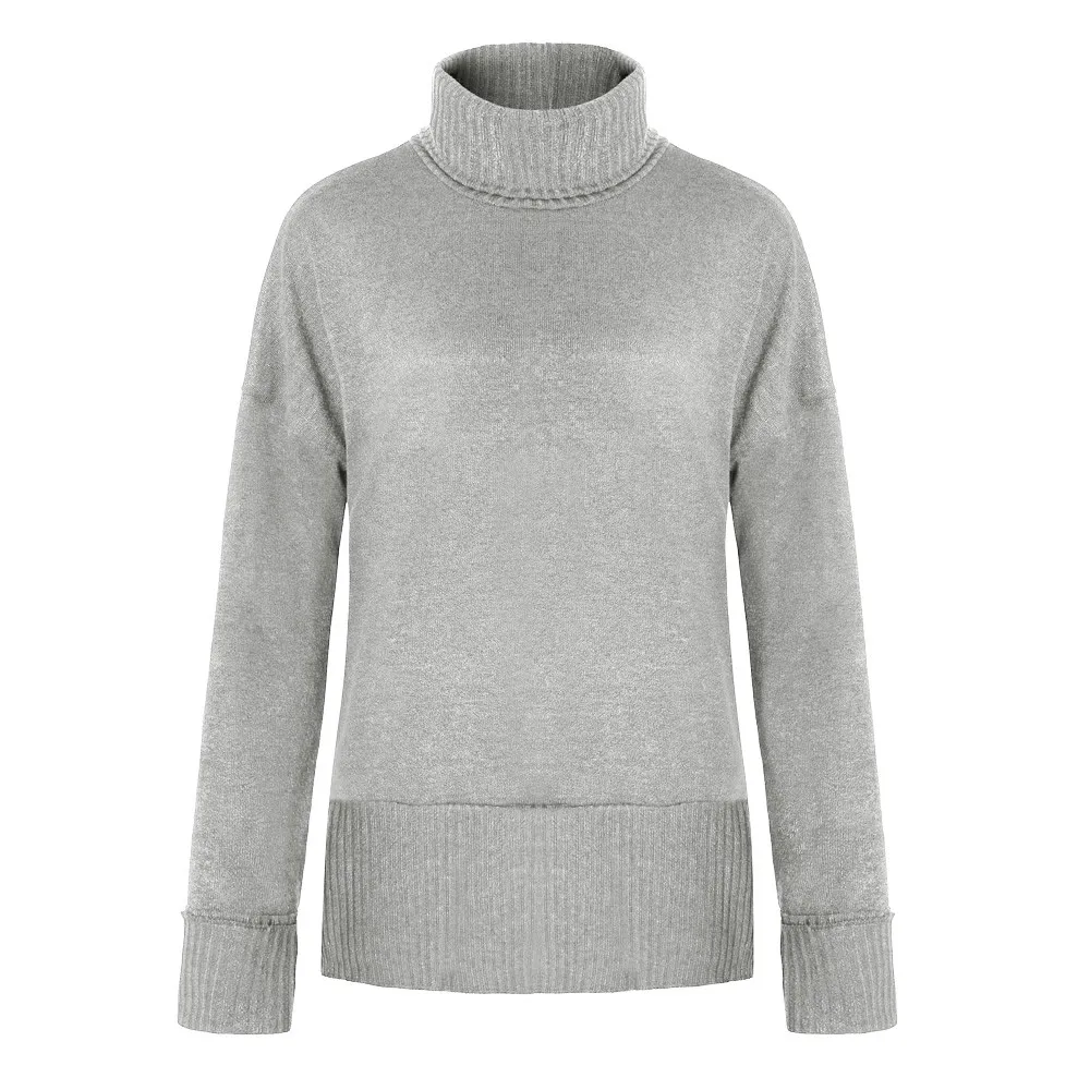 2018 NEW Cotton Blend Winter Womens Loose Oversized Casual Turtle Turtleneck Neck Sweater Pullover Tops Shirt High Quality