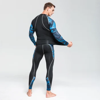 

Top Men's Clothing Base Layer Thermal Underwear Fitness Training Compression Tights Running Shirts Man Leggings Rashgard male