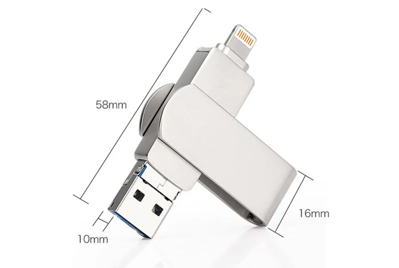 3in1 повернуть FlashDrive 4 GB 8 GB 16 GB 32 ГБ, 64 ГБ и 128 ГБ USB2.0 флэш-флешки lightning USB интерфейс Android U диска