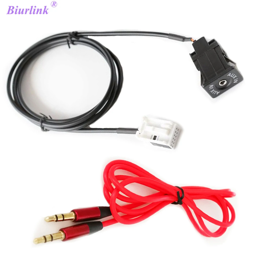 

Biurlink Car Radio RD4 RD45 DIY 12Pin Socket to 3.5MM Jack Audio Set Aux Cable for Citroen C2 C5 RD45 RD4