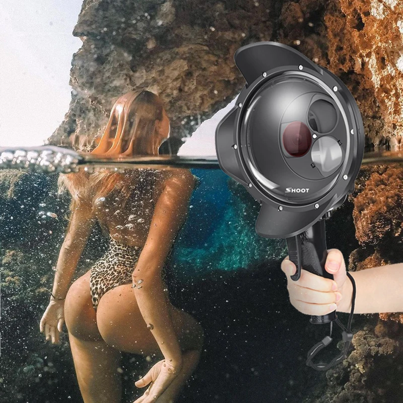 

Gopro Hero5/6/7 Diving Mask Waterproof Dome Case Switchable Filter Cover Trigger Diving Fisheye Camera Ball Cover Accessories