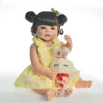 

Bebes reborn doll 55cm Full Silicone reborn baby doll pretty girl toddler boneca reborn surprise gift l.o.l doll toys