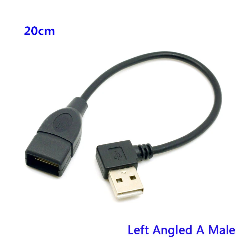 10cm 20cm 40cm USB2.0 Cable USB Male to female extension cable 90 Degree angled