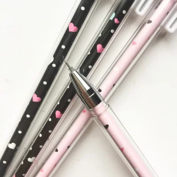 

2X Simple Heart Gel Pen School Office Supply Student Stationery Rollerball Pen