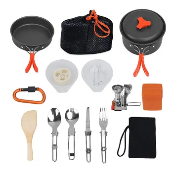 

Pans Cookware Stove Cooking Set Camping Non-stick Tableware Outdoor Picnic Knife Spoon Wine Opener