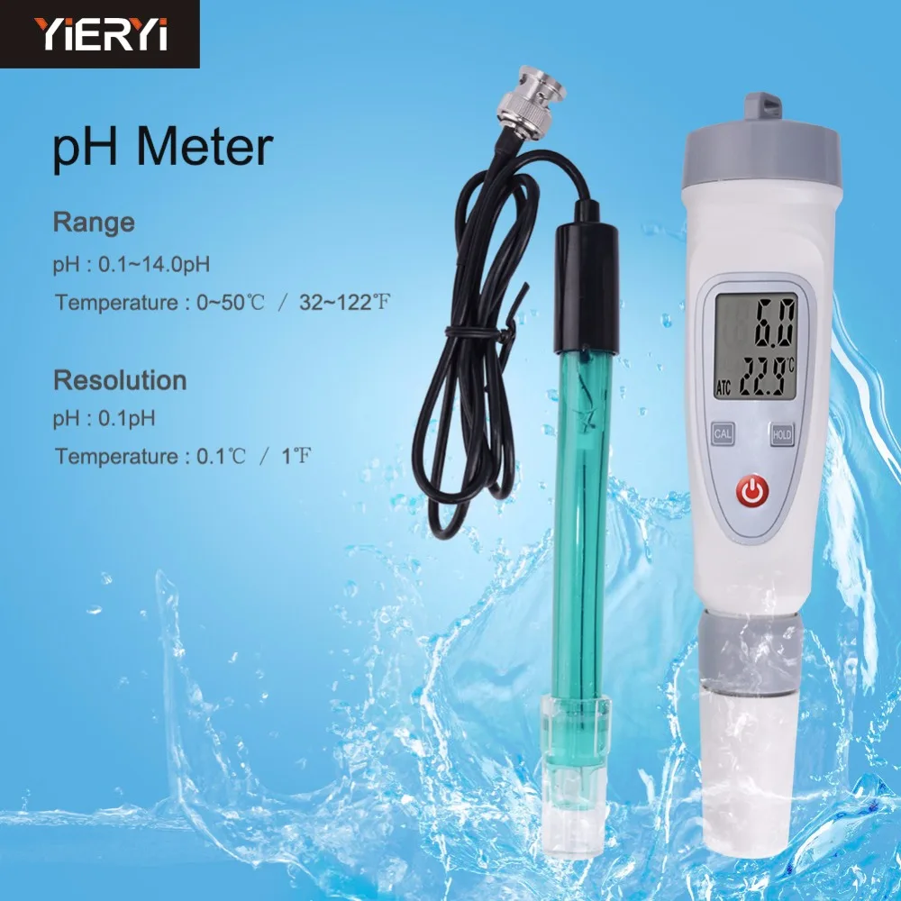 

yieryi Pocket Digital pH Temperature Meter Tester Pen Type External Probe High Accuracy accuracy 0.1pH with paper box