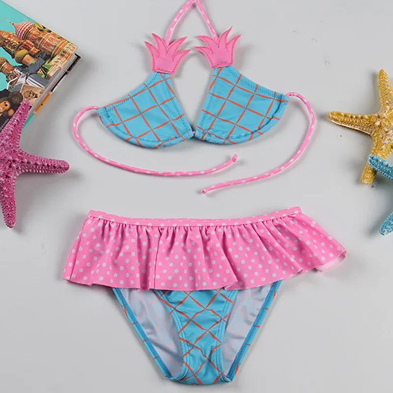 Детские купальные костюмы ананас детские летние купальники из двух предметов