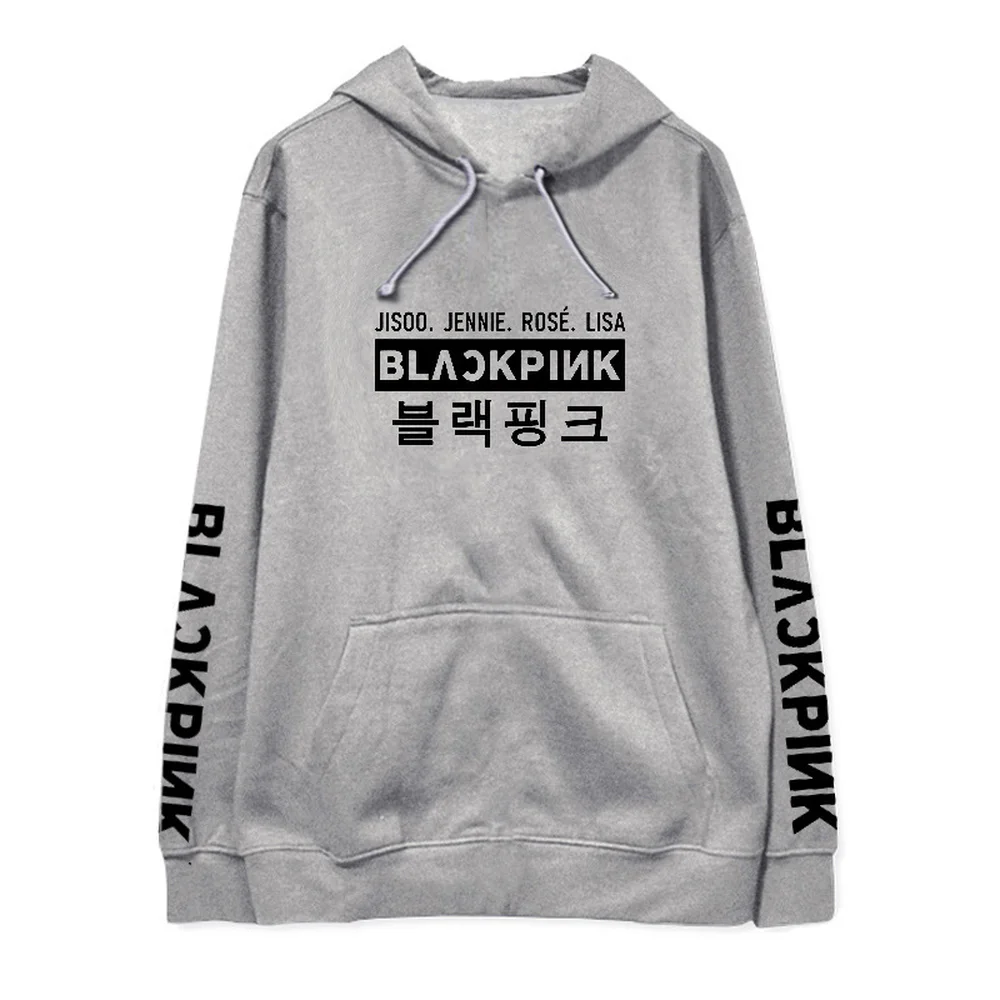  BLACKPINK Men Women Spring Autumn sweatshirt kpop hoodie Cotton Letter . harajuku winter coatblack 