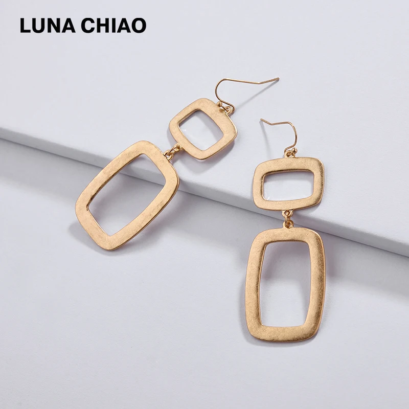 LUNA CHIAO поношенные золотые серебряные сережки неправильной формы металлические