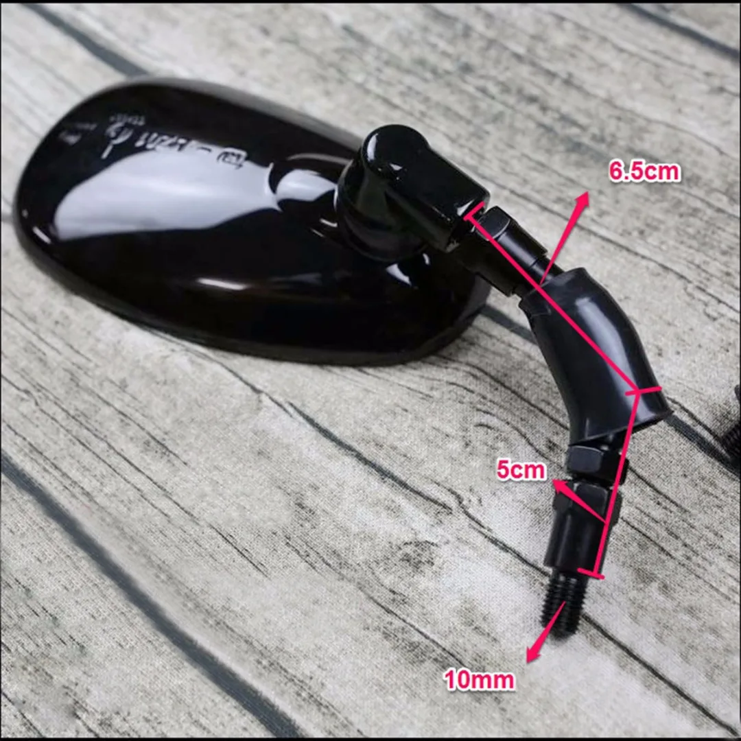 2pcs/set Black 10mm ABS Motorcycle Rearview Side Mirror fit Harley Scooter GV250