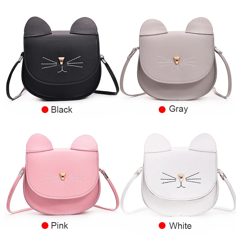 

Hot Woman Mini Shoulder Bag PU Leather Cute Cat Ears Handbag Lady Girl Travel Messenger Crossbody Bags BVN66