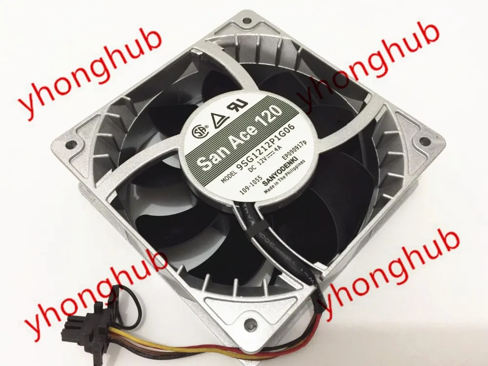 SANYO DENKI 9SG1212P1G06 Сервер охлаждающий вентилятор DC 12V 4A 120x120x38 мм 4 провод|fan dc|square fanfan dc