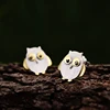 Boucles d'oreilles Lotus Fun en argent Sterling 925, bijoux fins et créatifs faits à la main pour femmes ► Photo 2/6