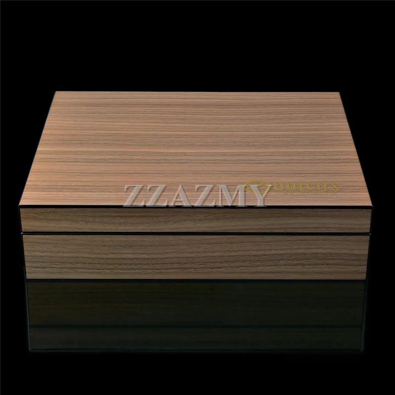 

Luxury Double-deck High Glossy Finish Blue Sea Removable Tray Cigar Humidor Nice Storage Box W/ Hygrometer, Humidifier