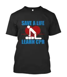 Новый Спасите жизнь узнать CPR emt EMS парамедик Мужская черная футболка Размер S-5XL подарок печати футболка, хип-хоп футболка, Новый Футболки