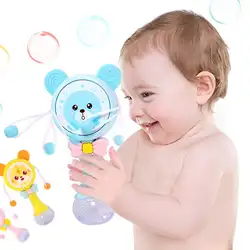 Новый мультфильм барабан с шариками встряхивания погремушка детский Колокольчик музыка свет ритм Прорезыватель игрушка