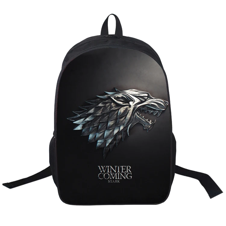 

16 Inch Anime Game of Thrones Backpack For Teenagers Boys Girls School Bags Women Men Travel Bag Children School Backpacks Gift