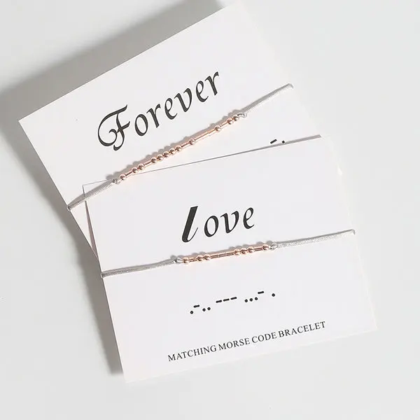 G. YCX персонализированные Miyuki Парные браслеты на заказ скрытые сообщения код Морзе браслеты подружки невесты подарки украшения для выпускного - Окраска металла: Forever Love
