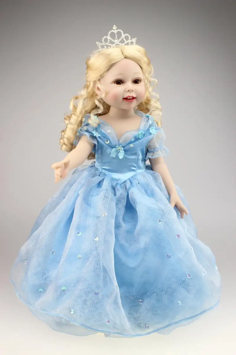 18 inches girl doll full vinly lifelike girl princess boneca brinquedos