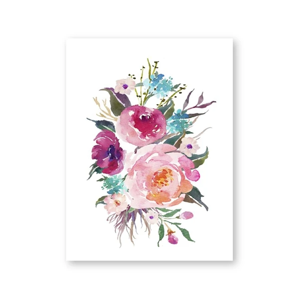 Watercolor Floral Wall Art Canvas Poster Prints , Inspirational Art Flower Painting Picture For Home Room Wall Decoration|Painting & Calligraphy| - Aliexpress