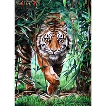 Полностью из буровых алмазов алмазная живопись 5D «сделай сам» "Джунгли Король тигр" мозаичная картина, вышитая бисером горный хрусталь мозаичная картина, выполненная в технике