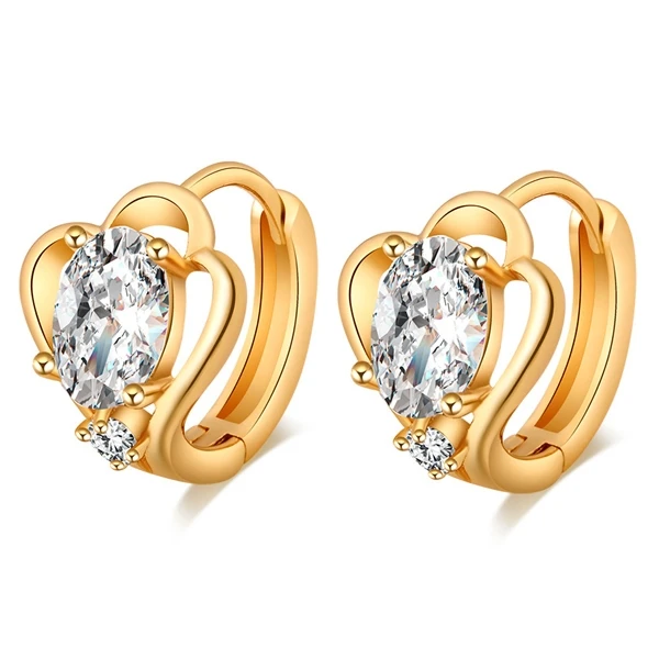 Brand New Elegant Crystal  Gold Filled Heart Love Jewel Gift for good selling