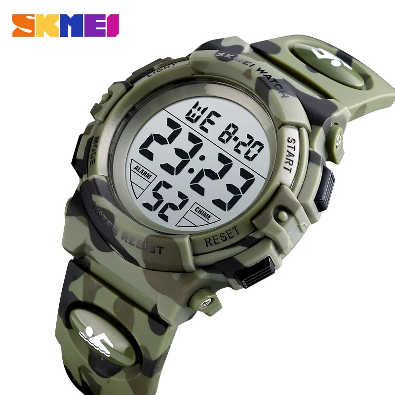 

SKMEI Kids Watches Sport Children's Watch 5bar Waterproof Colorful Lights 12/24Hour Camouflage relogio infantil Fashion Boy