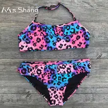 Детский купальник для девочки детский купальник бикини комплект Печатный купальный костюм для девочек детский купальный костюм От 7 до 14 лет
