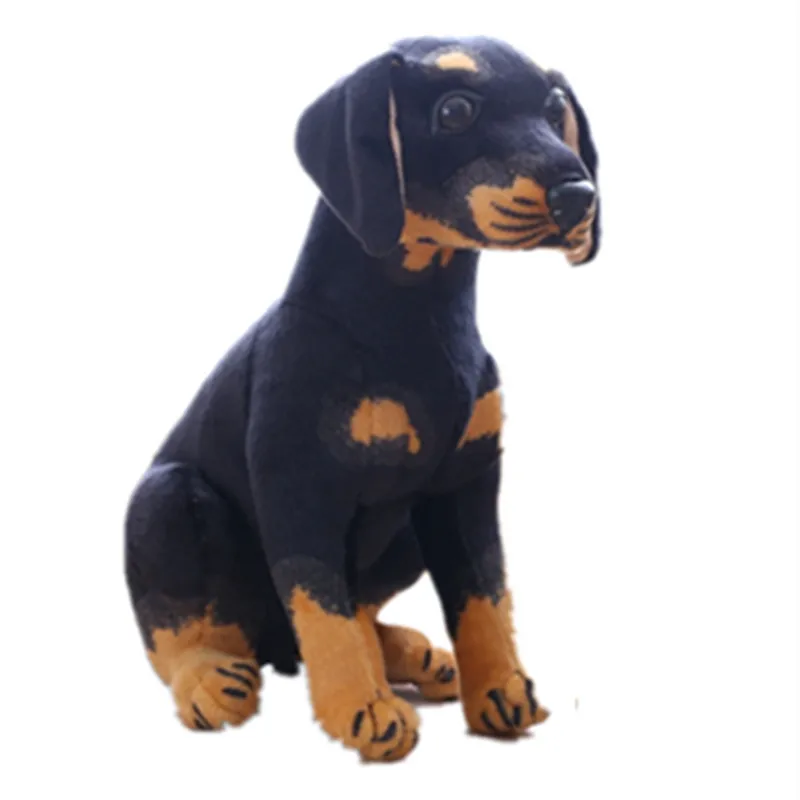 

lovely plush simulaiton Rottweiler dog toy new sitting black dog doll gift about 40cm