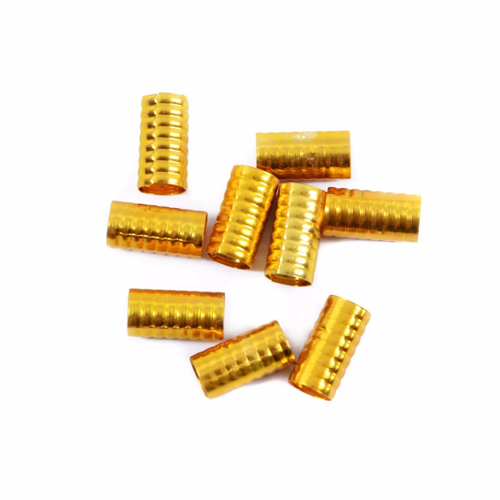 100pcs 15mm*8mmGold Dreadlock Beads Spring Shape Adjustable Hair Braid Cuff Clip 8mm Hole Aluminium Alloy Tube Lock Styling Tool