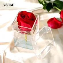 Прозрачная акриловая коробка с розами органайзер для макияжа