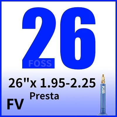 Фосс камера велосипедной шины 16/18/20/24/26/27,5/2" дюймов 700C трубки дорожный велосипед MTB горный велосипед/складной велосипед из термопластичного эластомера трубки Тайвань - Цвет: 26x1.95-2.25 FV