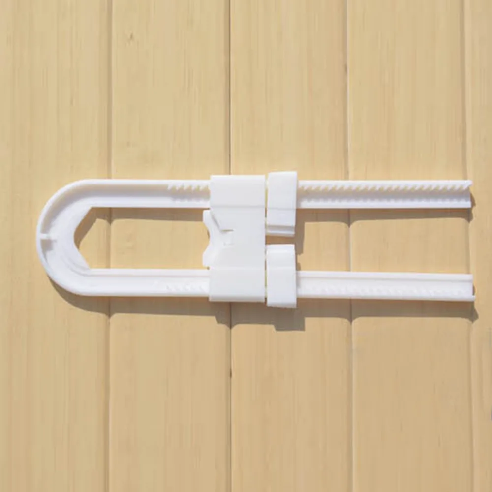 U Shape Lock Child Kitchen Cabinet Cupboard Slide Lock Child Baby Door Handles Safety Sliding Safe Furniture Protect