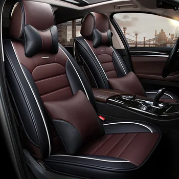 

Business Style 5D All Surrounded By Design Cushion Wear-Resistant Leather Car Seat Cover Universal Four Seasons Seat-Cover