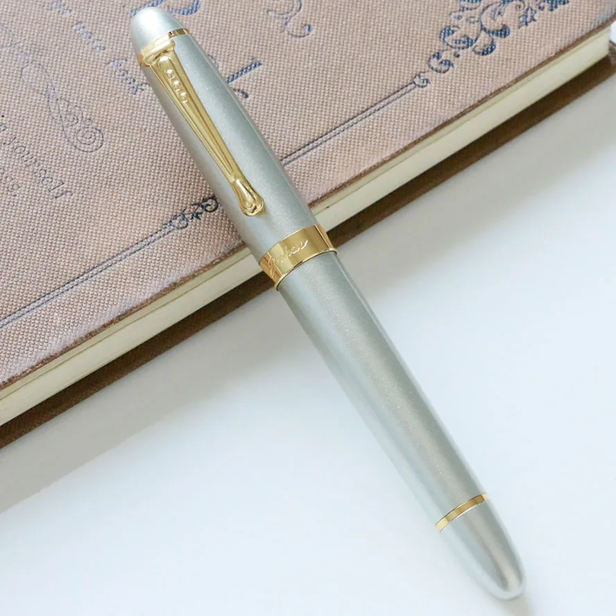 Silver Jinhao 450 высококачественная металлическая шариковая ручка класса люкс 0,5 мм перо Шариковая ручка для письма офисные школьные принадлежности канцелярские принадлежности Caneta - Цвет: Silver