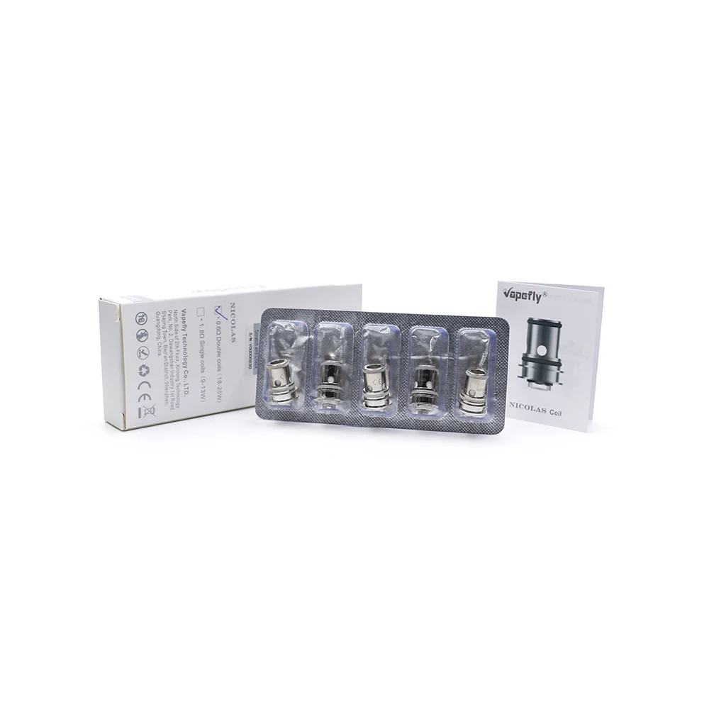 

10pcs-pack original Vapefly Nicolas Replacement Coil for vapefly nicolas tank 0.6ohm 1.8ohm Resistance MTL flavor tank