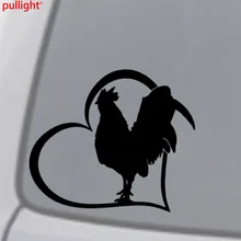 

ROOSTER HEART Vinyl Decal Sticker Car Window Wall Bumper Animal Chicken Bird