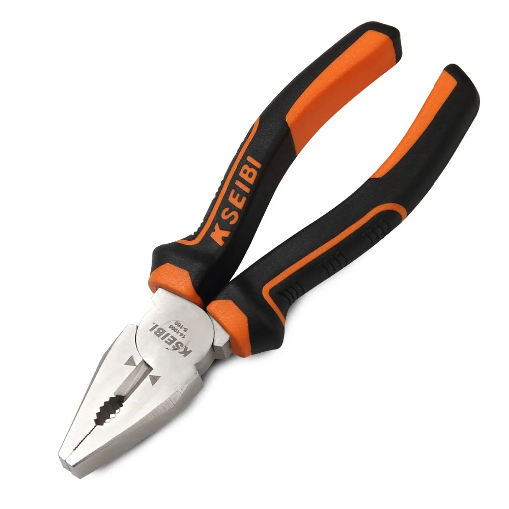 

KSEIBI 7 in 180mm Universal Combination Pliers Hand Tool, Nikal plated, with comfortable grips, Fine polished comb plier #141010