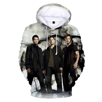 

Fashion Casual boy's 3D Hoodies Supernatural 2019 Hip Hop Men/Women Hooded 3D Print Supernatural Pullover Sweatshirts