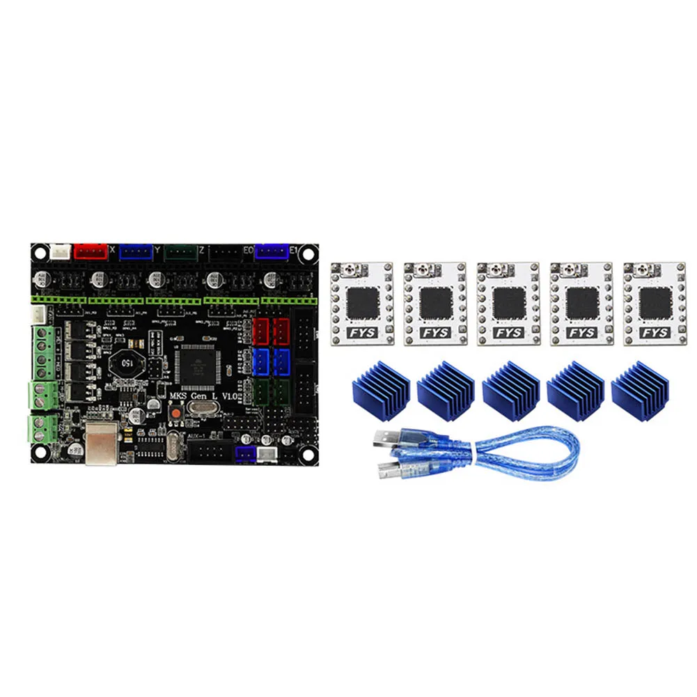 

MKS Gen-L V1.0 Board+S109 Driver+Heat Sinks Compatible with Ramps1.4 3D Printer Controller SD998