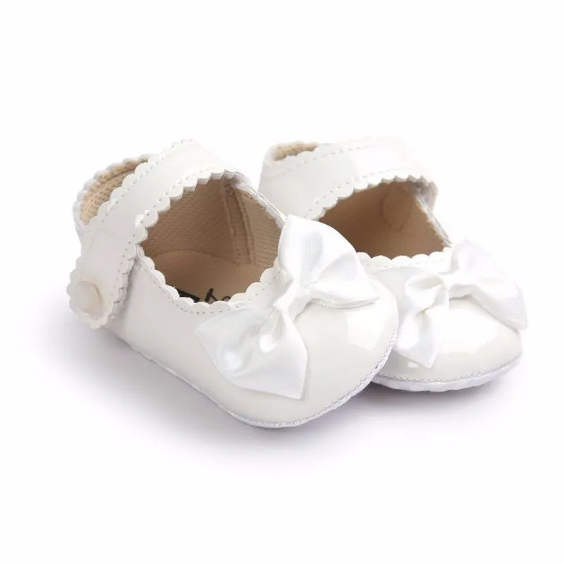 5 Цвета Младенческая малышей новорожденных для маленьких девочек принцесса Мэри Джейн с бантом из искусственной кожи Обувь для малышей на