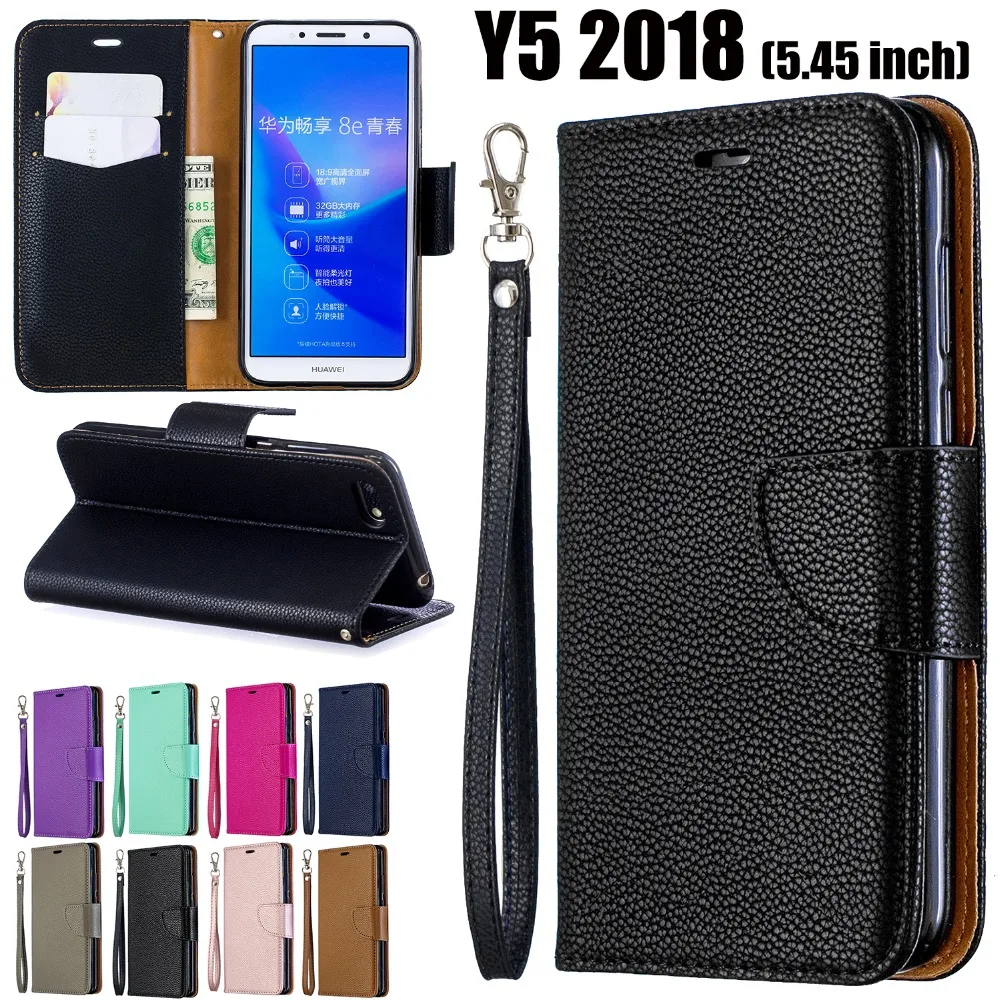 Чехол из кожи личи для Huawei Y5 Prime 2018 Lite Y 5 Y52018 двухцветный матовый чехол 2019 телефона