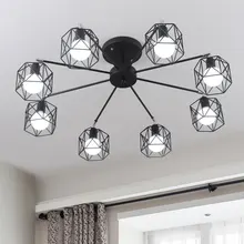 Nordic home wrought metal living room ceiling light bed room ceiling lamp with E27 led bulbs 110v 220v free shipping black color
