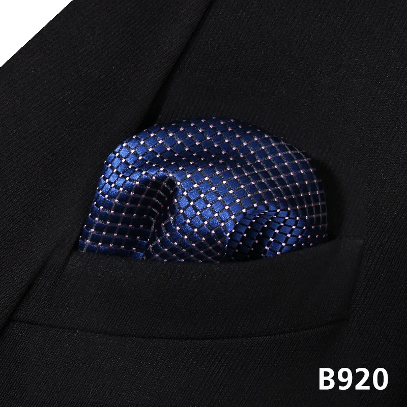 Горошек проверьте мужчин Silk Pocket Square Hanky Свадьба платок# B9 платок классический свадьбу - Цвет: B920