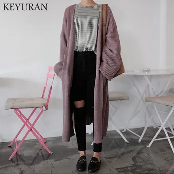 

New Women's Autumn Winter Cardigan Sweater Long Sections Wool Sweaters Slim Tight Bottoming Knitted Cardigans Female Tricot Top
