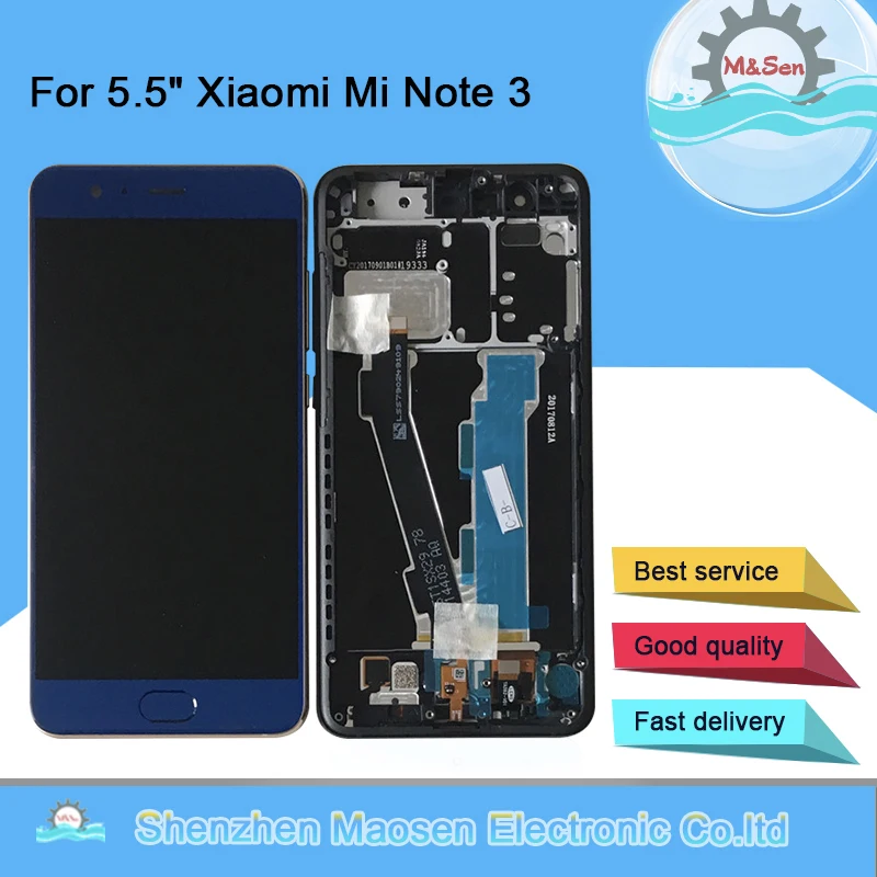 M& Sen для 5," Xiaomi mi Note 3 ЖК-дисплей+ сенсорный экран дигитайзер с отпечатком пальца с рамкой mi Note 3+ Инструменты