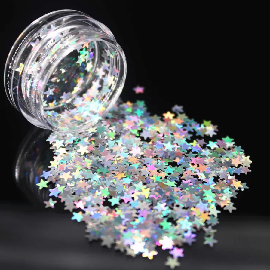 1Box Silver Holographic Sequins Glitter Shimmer Diamond 12 Color Eye
