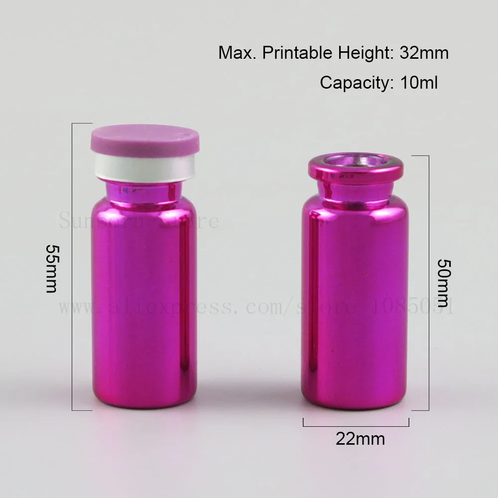 10 мл 1/3 oz цвета: золотистый, серебристый синий стеклянный флакон для инъекций флакон с Центром по бокам флип-офф Кепки жидкие медицинские стеклянные контейнеры 300 шт