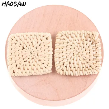 

45*45MM 20Pcs/Lot Square Banboo Rattan Jewelry For DIY Handmade Accessories/Jewelry Findings/Earrings Accessories Making